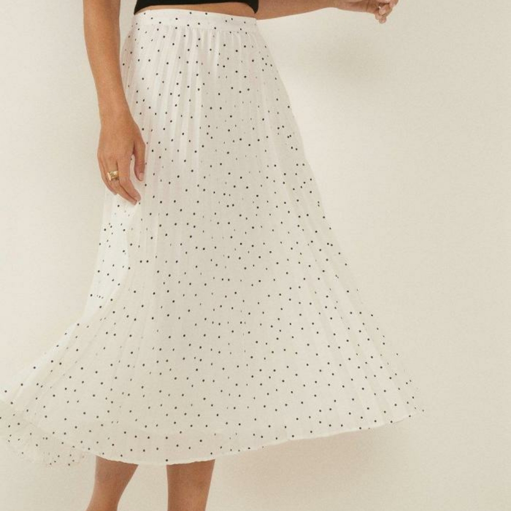 Vintage Marvelous Black And White Polka Dot Skirt